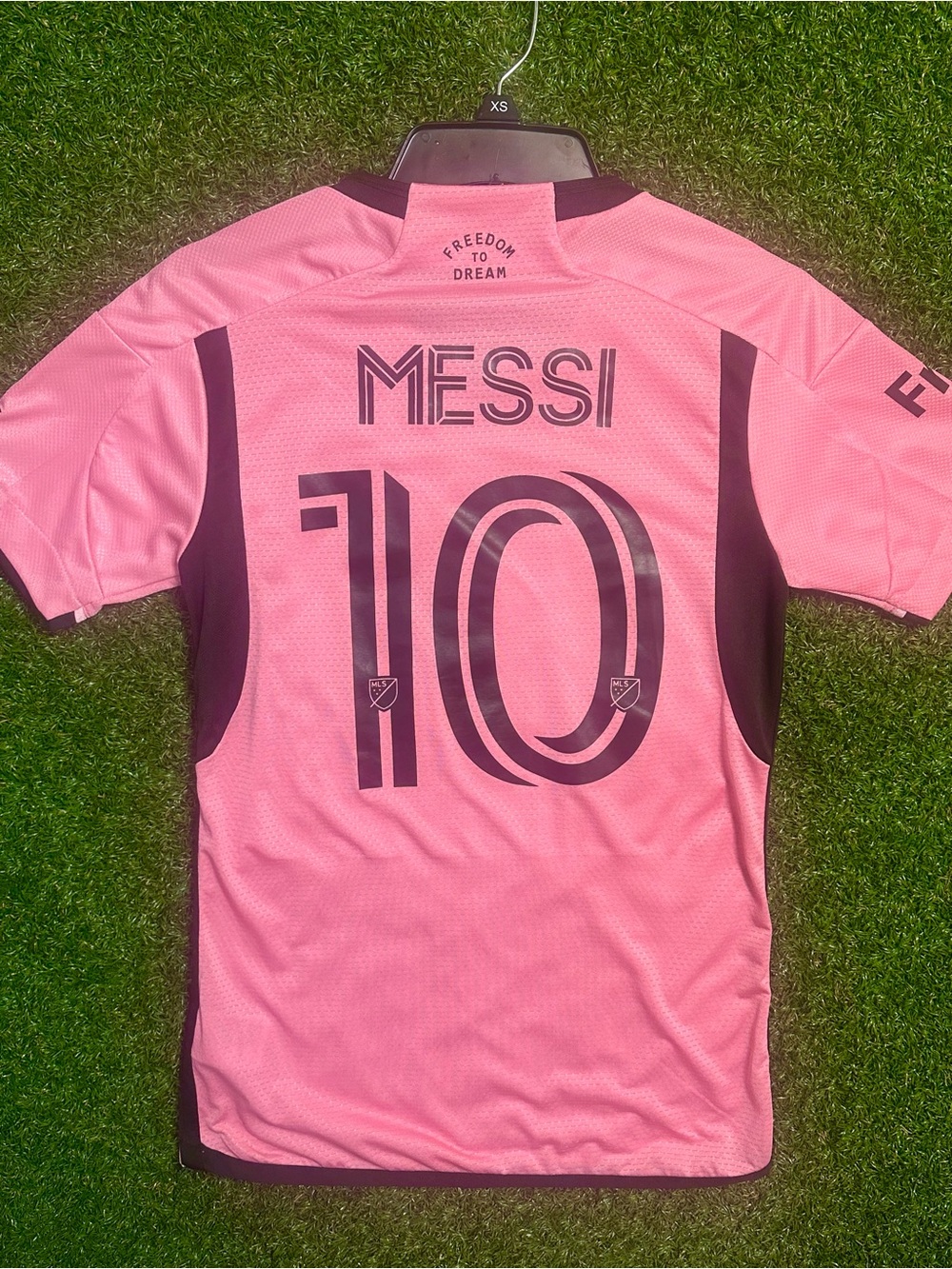 adidas Messi #10 Pink and Black Men's Soccer Jersey